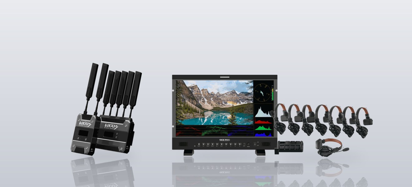 Wireless video, production monitors and intercom