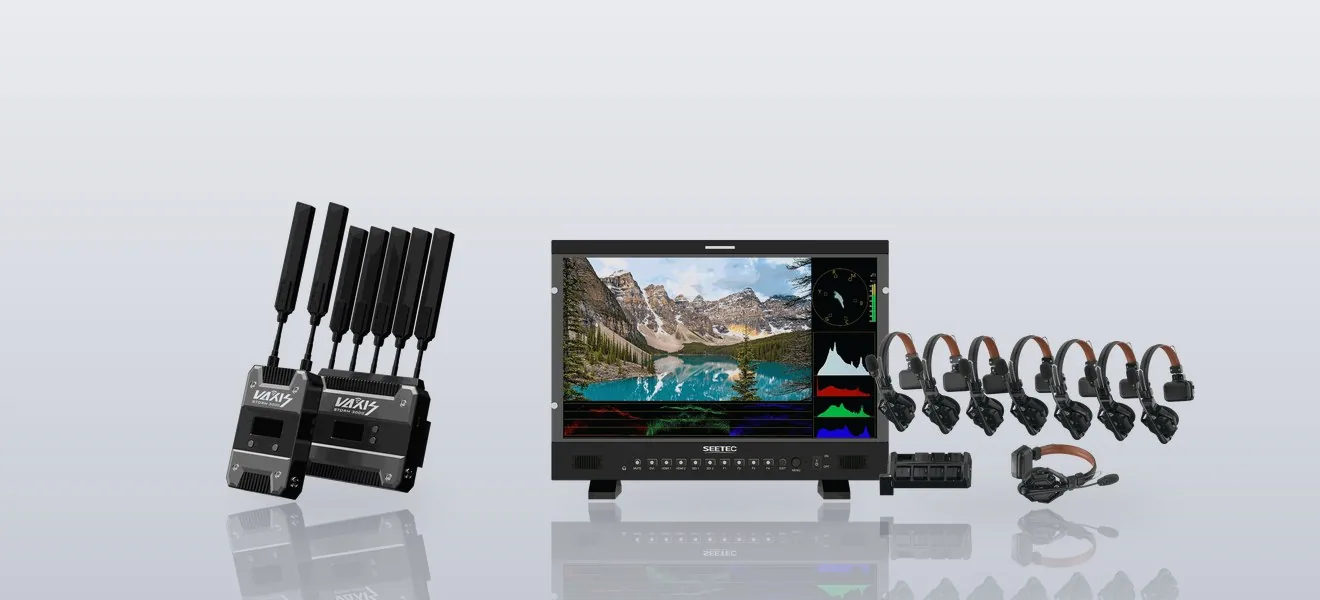 Wireless video, production monitors and intercom
